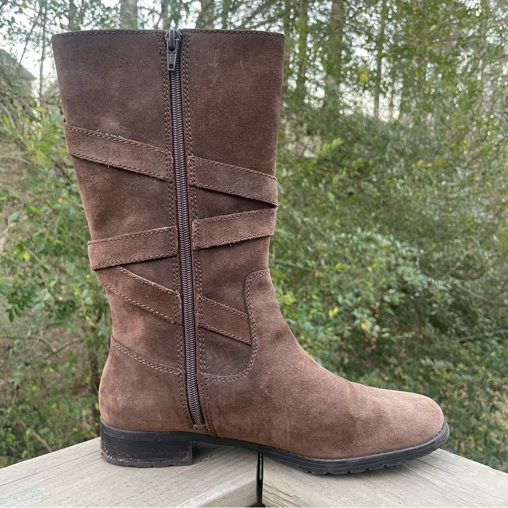 Lauren Ralph Lauren Shelby brown suede leather boots 9 - Picture 10 of 14